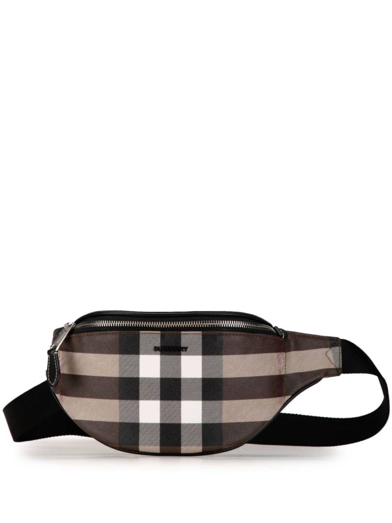 Burberry Pre-Owned 2018-2023 E-Canvas Check Cason Bum belt bag - Brown von Burberry Pre-Owned