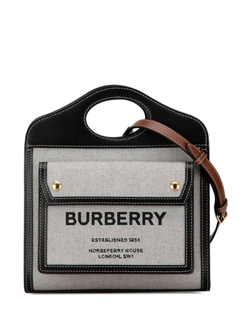 Burberry Pre-Owned 2018-2023 Medium Canvas Pocket Bag satchel - Grey von Burberry Pre-Owned