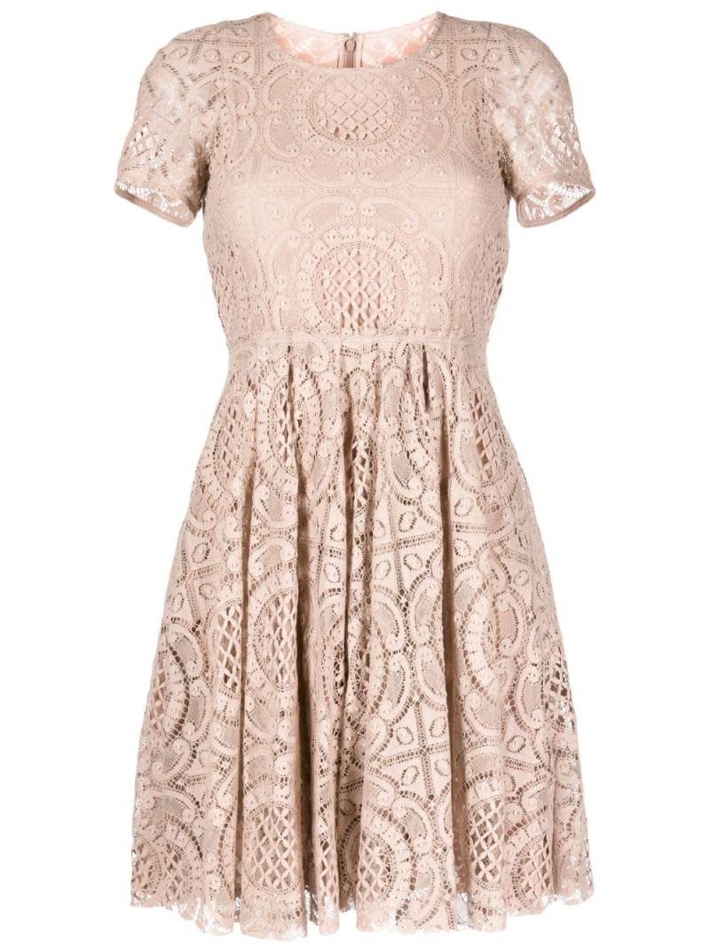 Burberry Pre-Owned short sleeve lace dress - Neutrals von Burberry Pre-Owned