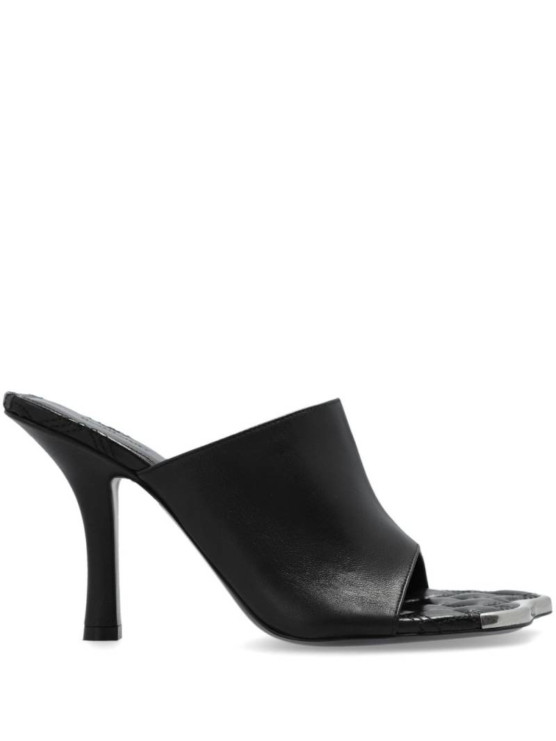 Burberry 80mm Duck High leather mules - Black von Burberry