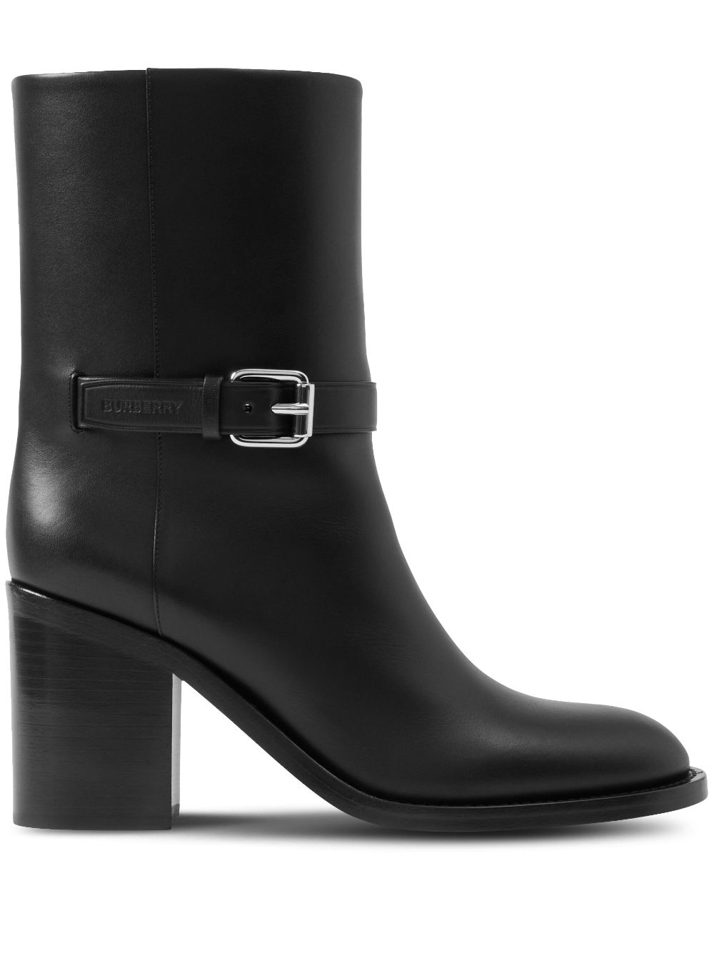 Burberry 80mm leather ankle boots - Black von Burberry