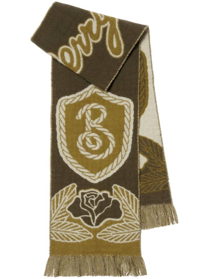 Burberry B Shield cashmere-blend scarf - Green von Burberry