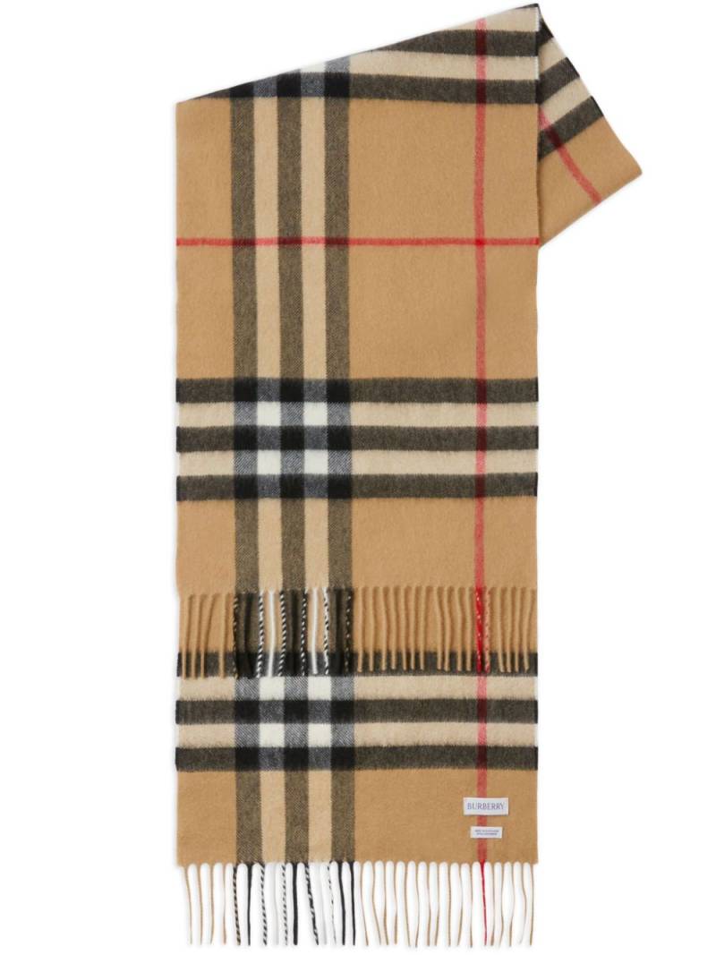 Burberry check cashmere scarf - Brown von Burberry