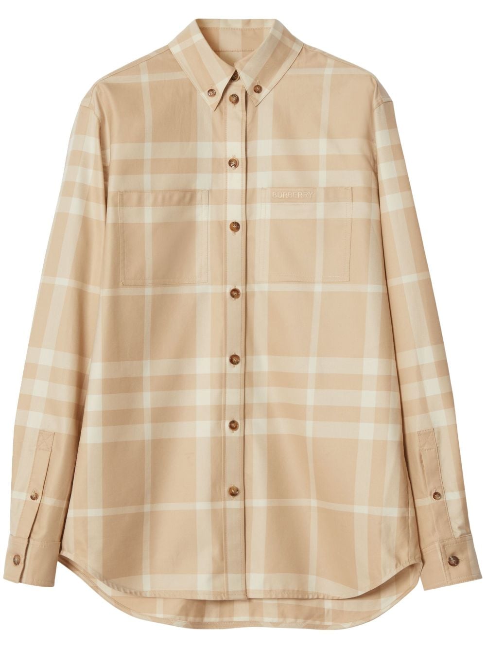 Burberry check cotton shirt - Neutrals von Burberry