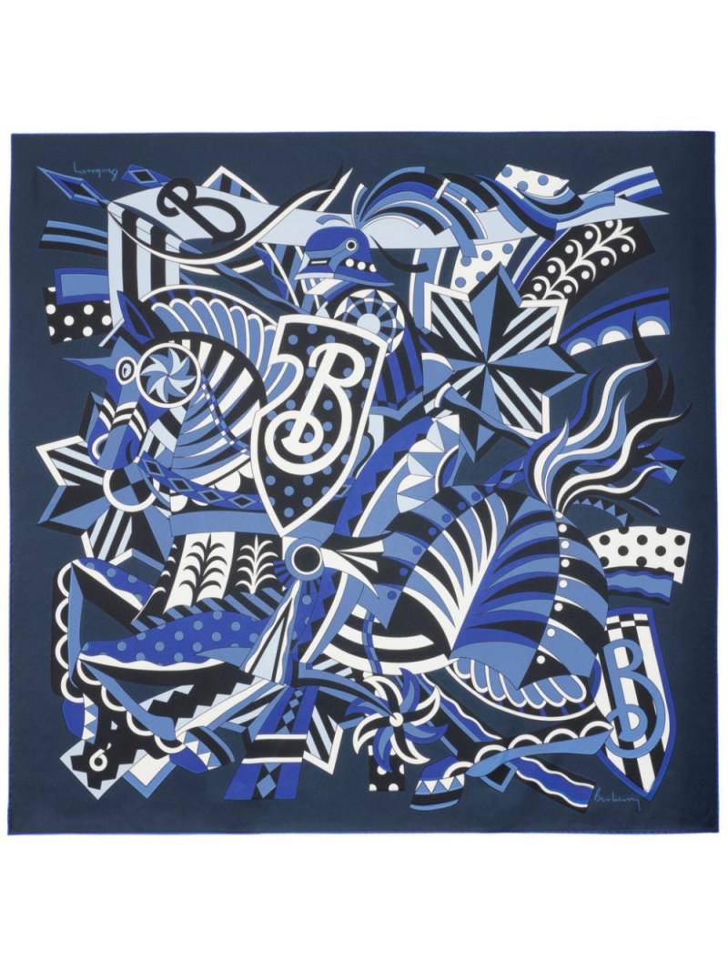 Burberry Carousel EKD silk scarf - Blue von Burberry