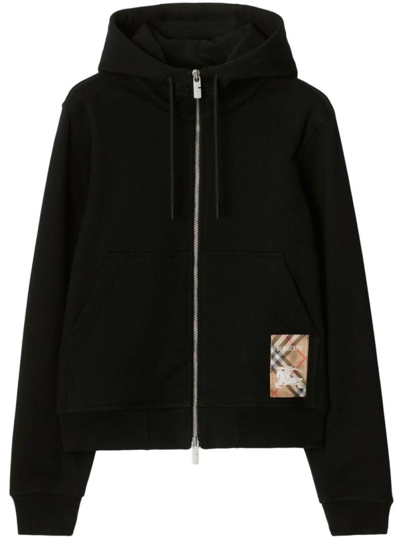 Burberry Check Label hoodie - Black von Burberry