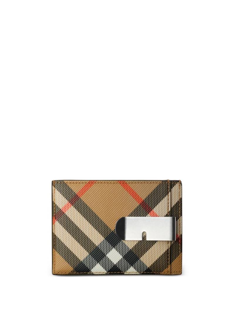 Burberry Check clip cardholder - Neutrals von Burberry