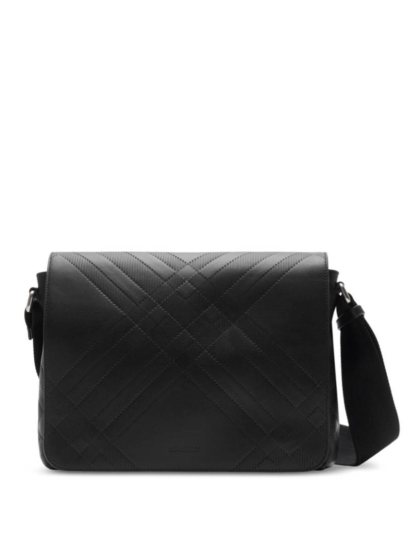 Burberry Check messenger bag - Black von Burberry