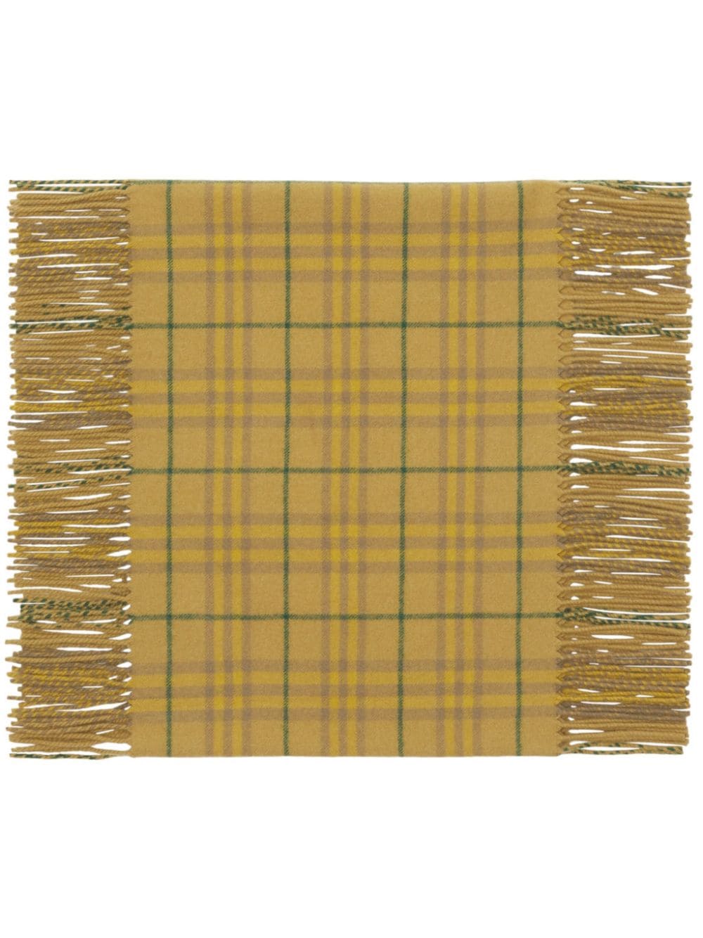 Burberry Check-print fringed scarf - Yellow von Burberry