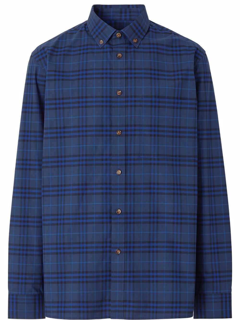 Burberry Check-print long-sleeve shirt - Blue von Burberry