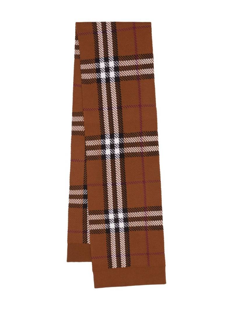 Burberry Check wool-blend knitted scarf - Brown von Burberry