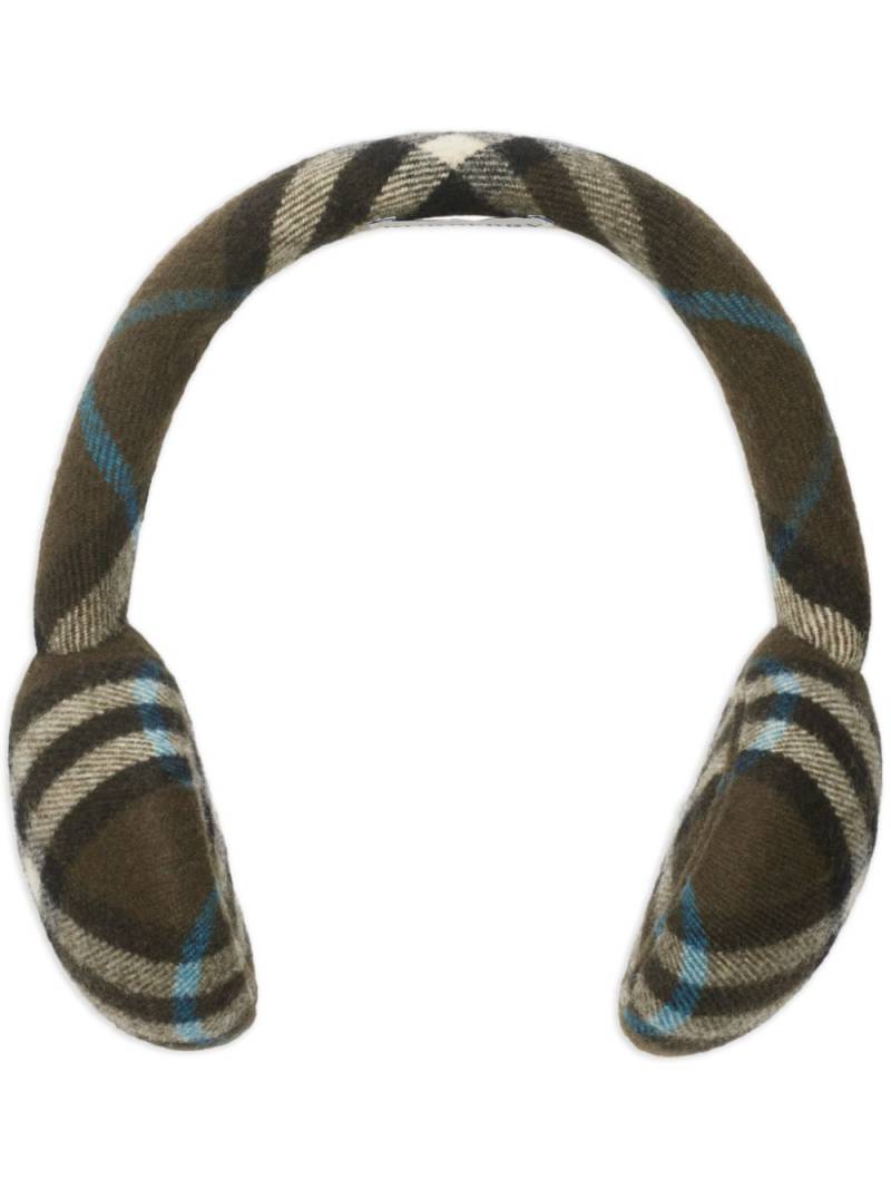 Burberry Check wool earmuffs - Brown von Burberry