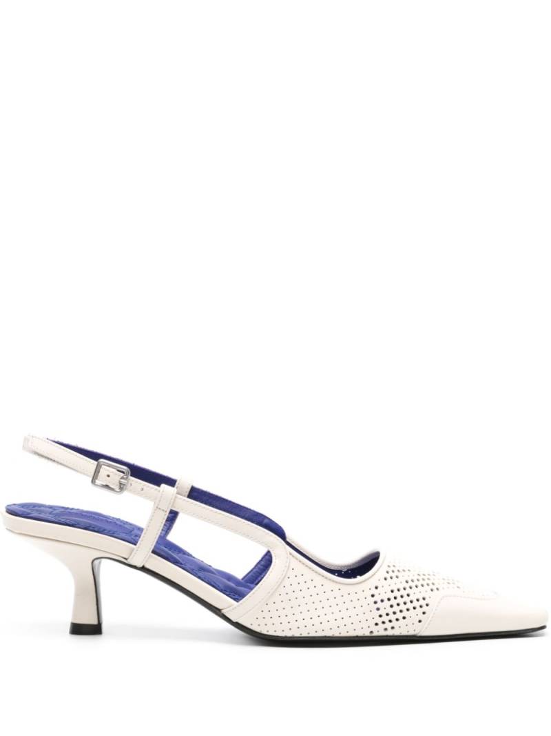 Burberry Chisel 50mm slingback pumps - White von Burberry