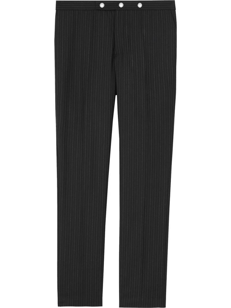 Burberry classic fit pinstriped wool tailored trousers - Black von Burberry