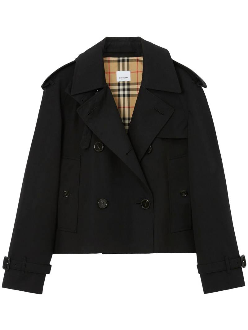 Burberry double-breasted cropped trench coat - Black von Burberry