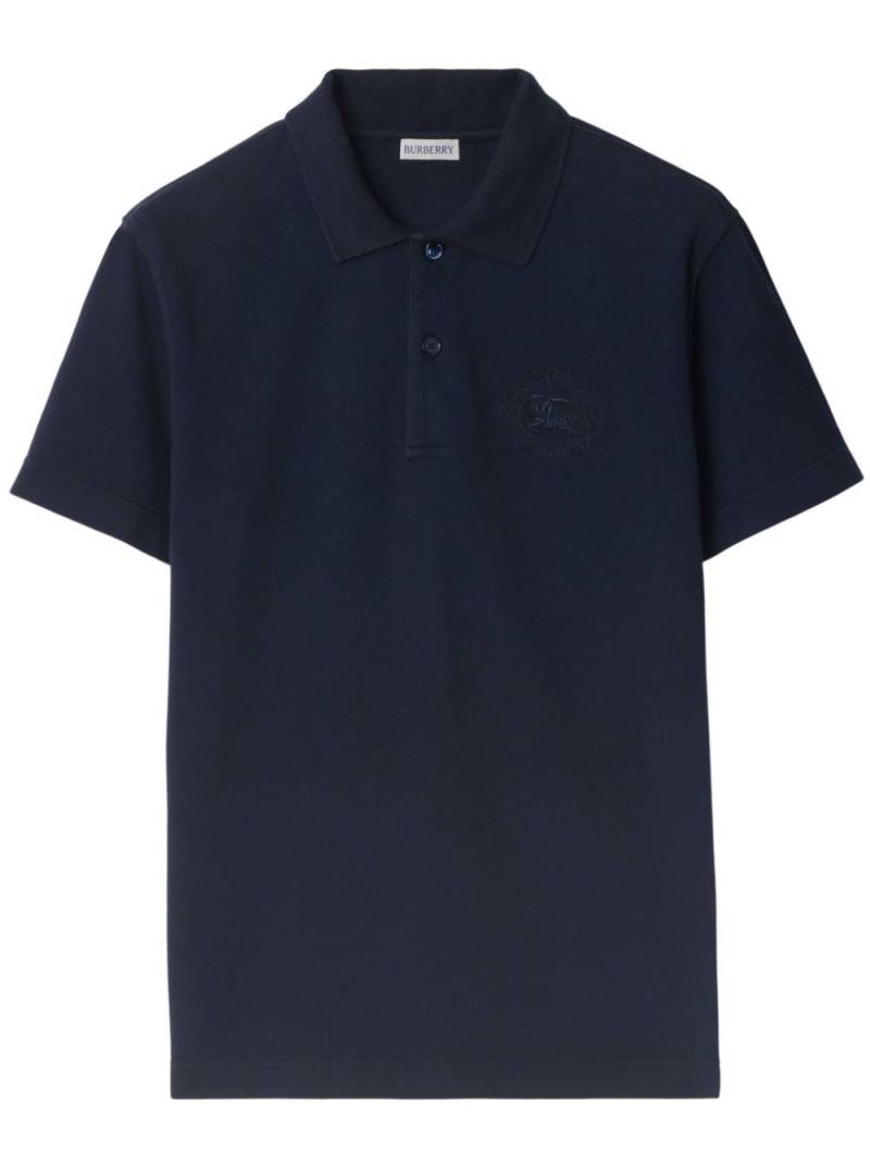 Burberry EDK-embroidered cotton polo shirt - Blue von Burberry