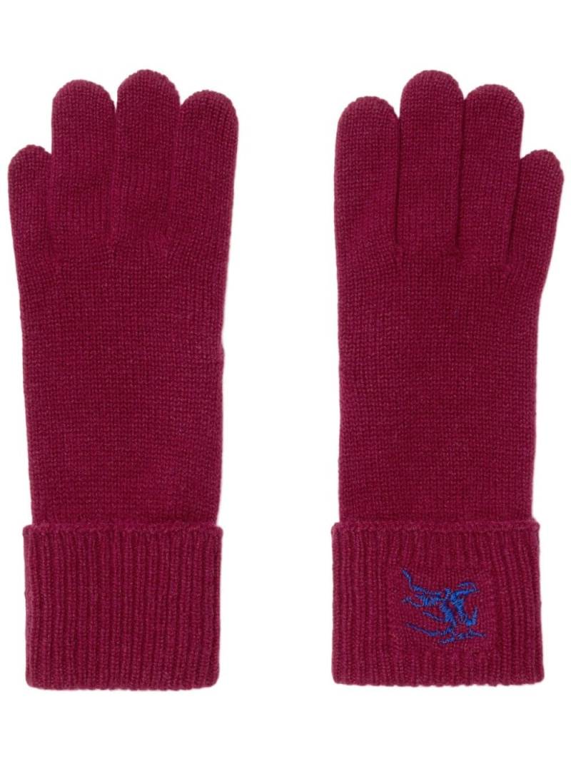 Burberry EKD-embroidered cashmere-blend gloves von Burberry