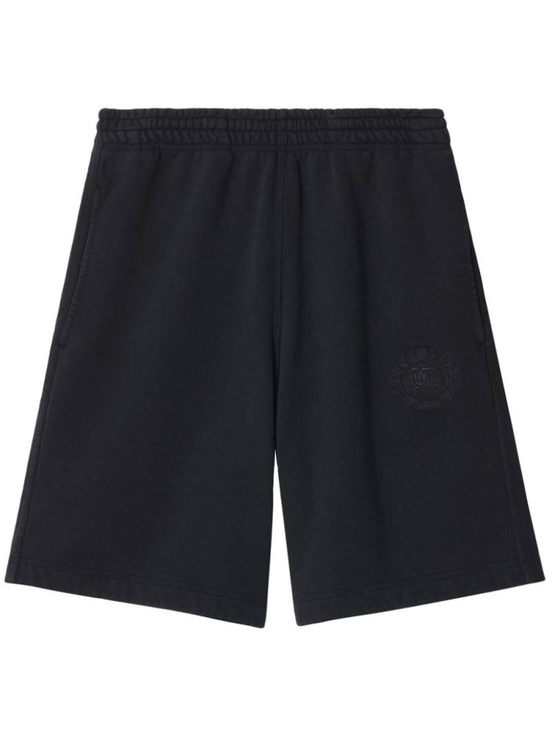 Burberry EKD-embroidered cotton track shorts - Black von Burberry