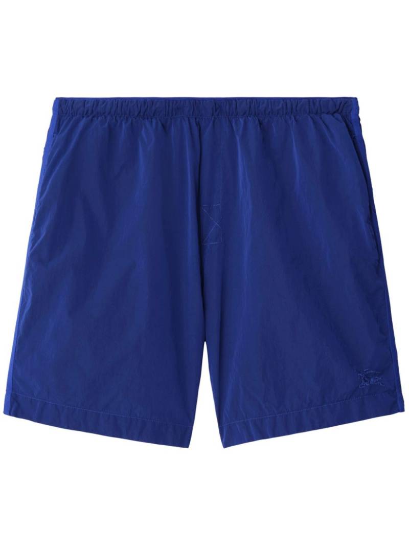 Burberry EKD-embroidered elasticated-waist shorts - Blue von Burberry