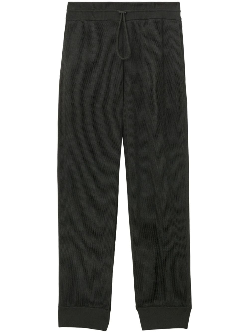 Burberry EKD-embroidered silk-cotton mesh track pants - Black von Burberry