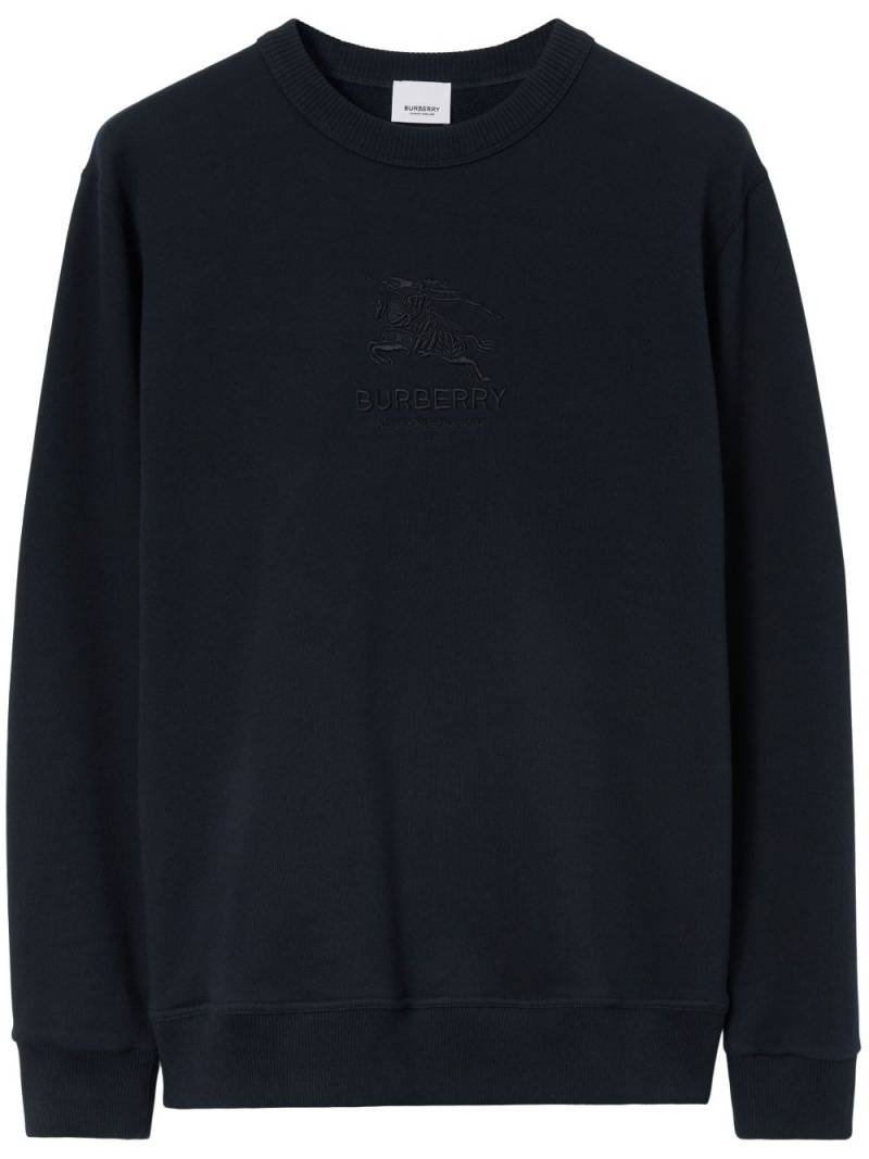 Burberry EKD-embroidery cotton sweatshirt - Blue von Burberry