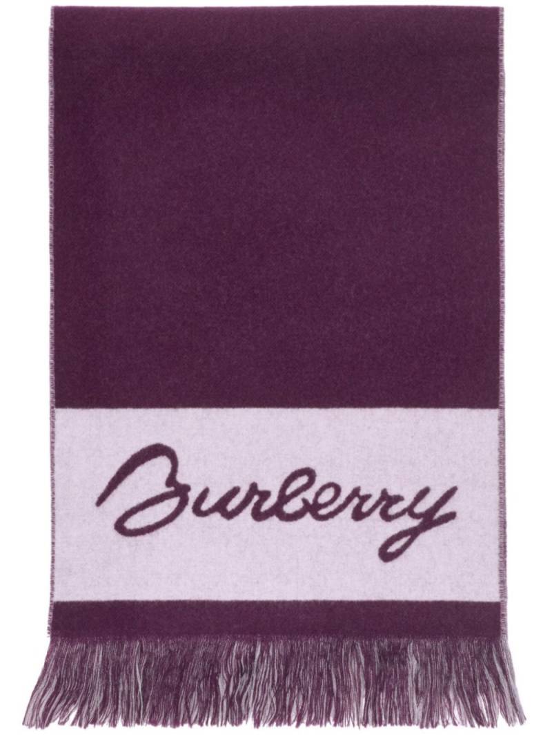 Burberry EKD logo wool scarf - Purple von Burberry