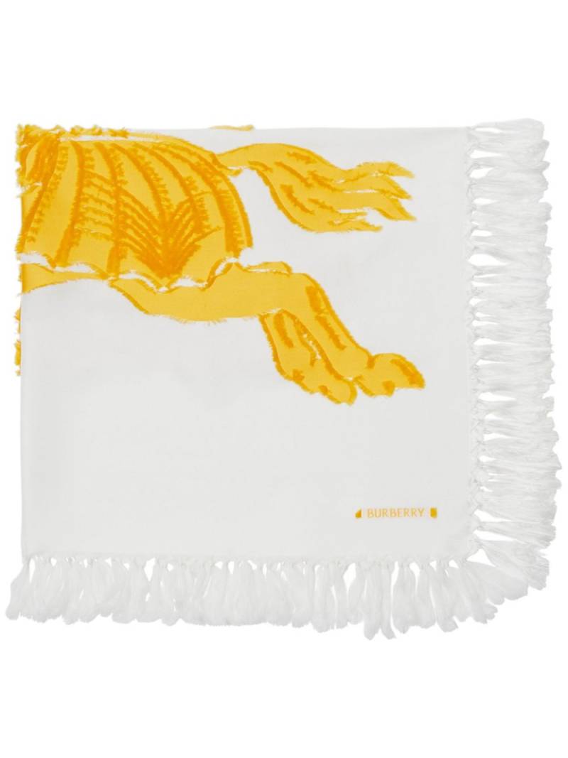 Burberry EKD-motif fringed scarf - White von Burberry