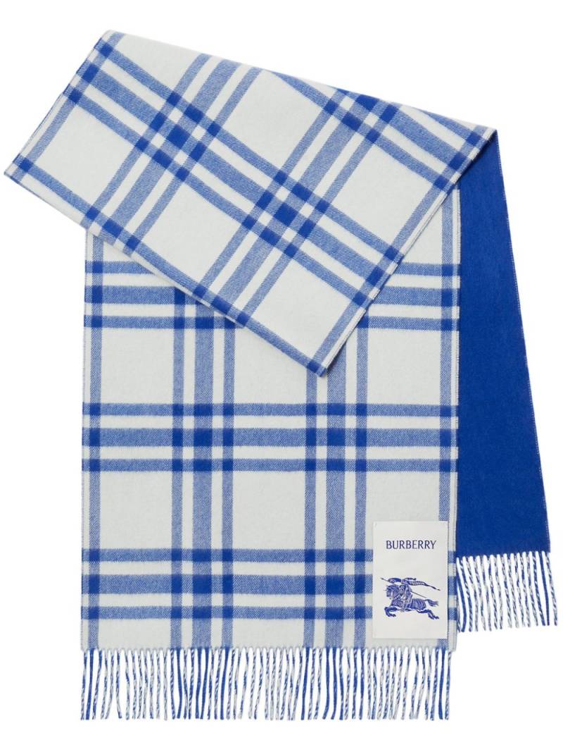 Burberry EKD plaid cashmere scarf - White von Burberry