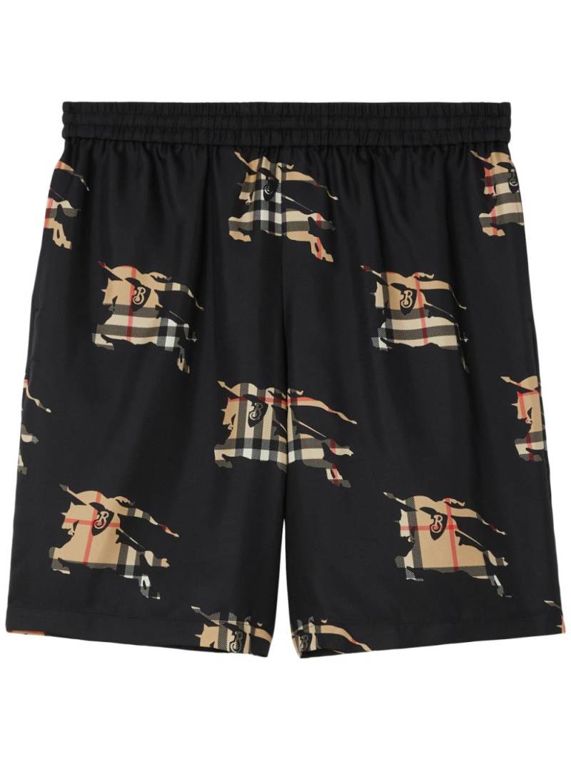 Burberry EKD-print elasticated silk shorts - Black von Burberry