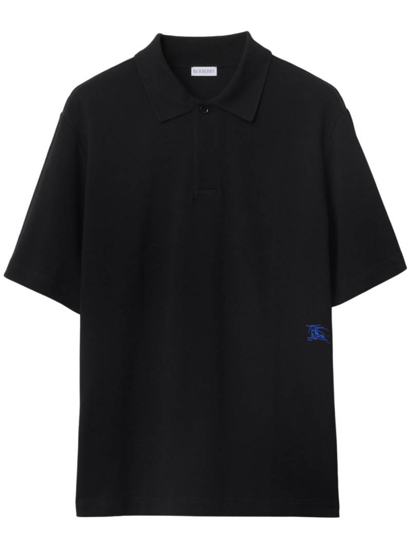 Burberry Equestrian Knight cotton polo shirt - Black von Burberry