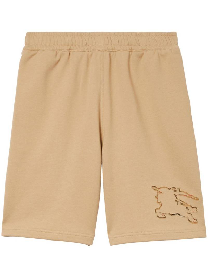 Burberry Equestrian Knight-detail cotton track shorts - Neutrals von Burberry