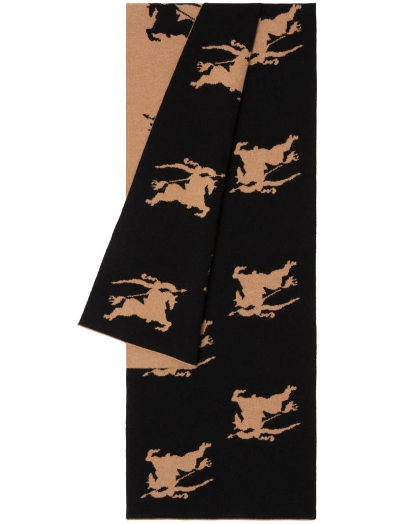 Burberry Equestrian Knight-motif jacquard scarf - Brown von Burberry