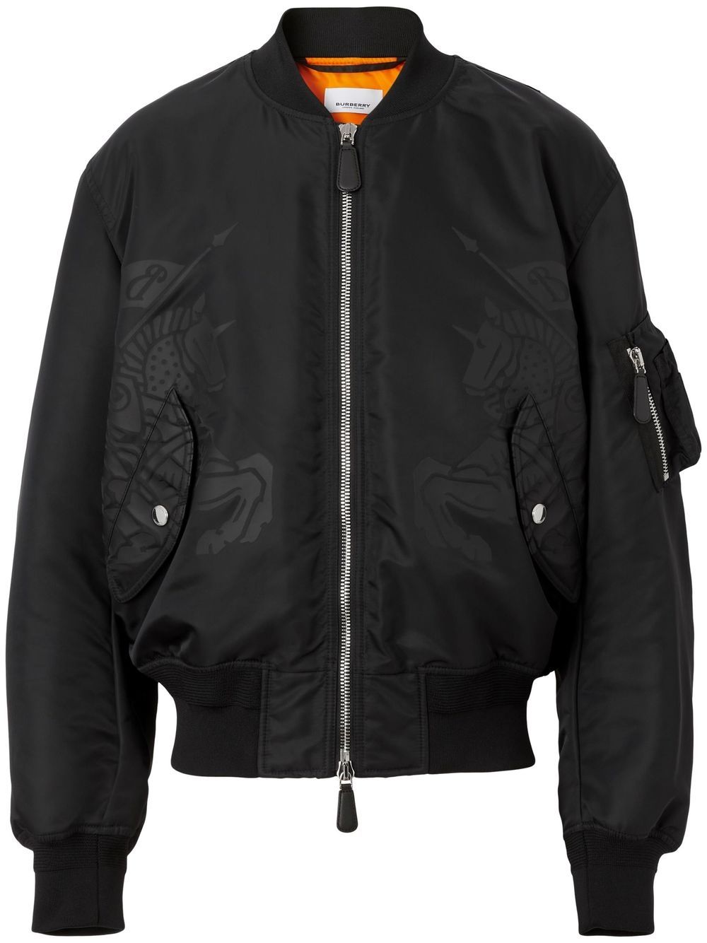 Burberry Equestrian Knight-print bomber jacket - Black von Burberry