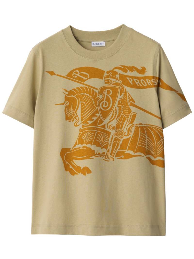 Burberry Equestrian Knight-print crew-neck T-shirt - Neutrals von Burberry