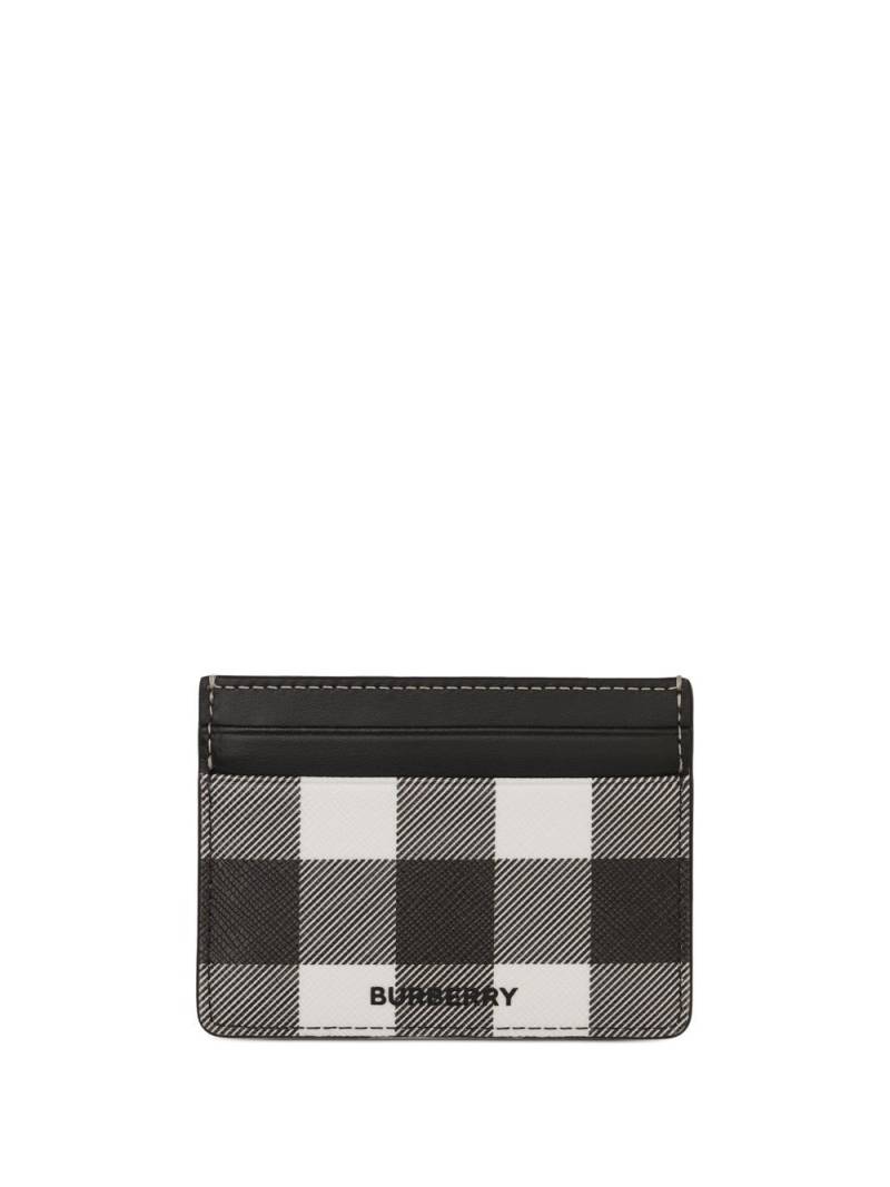 Burberry Exaggerated-Check leather card case - Black von Burberry