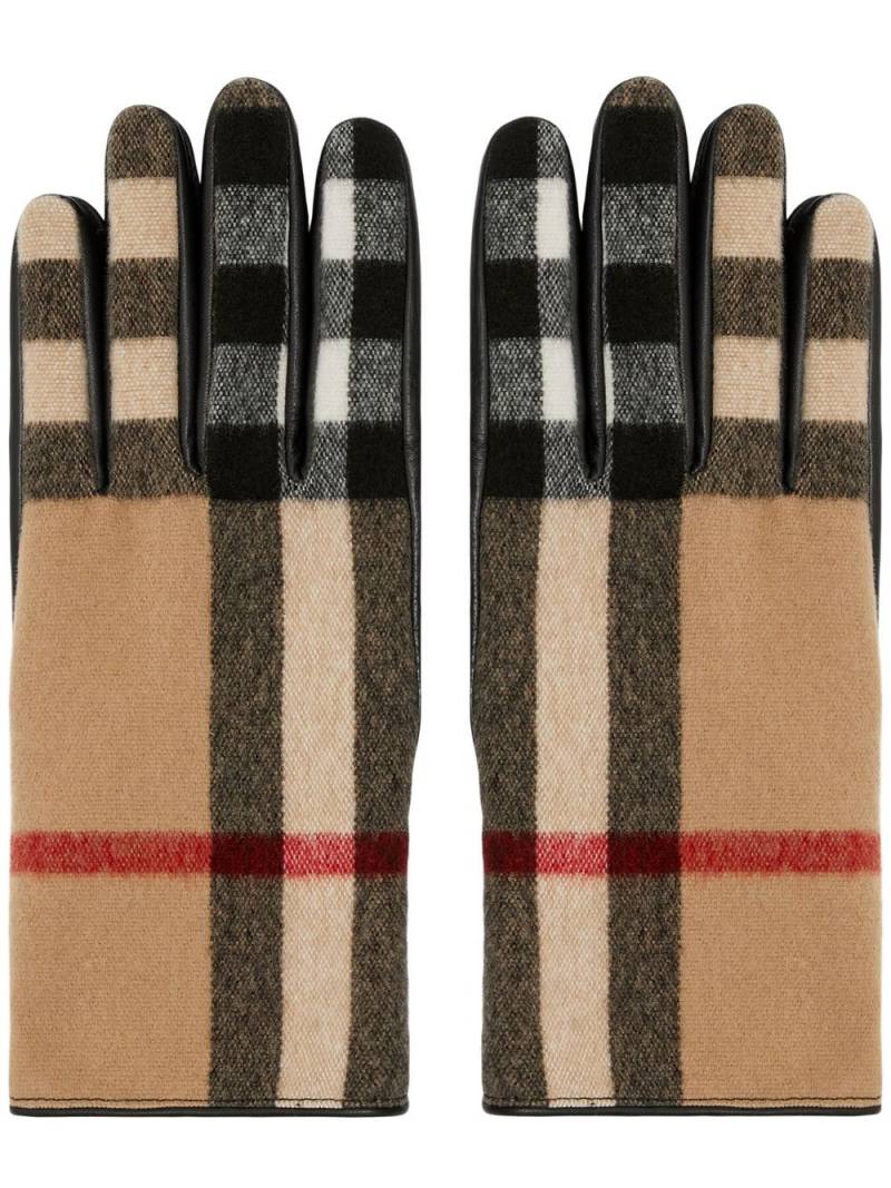 Burberry Exaggerated Check wool gloves - Brown von Burberry