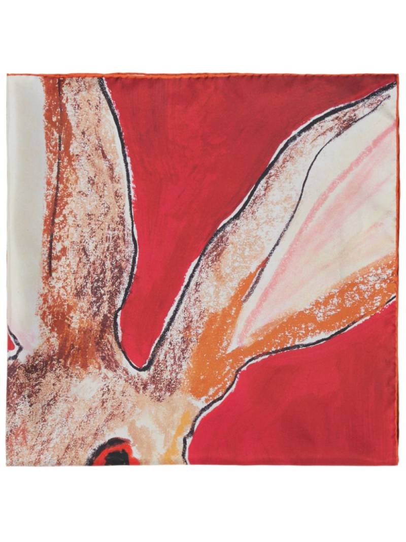 Burberry Hare-print silk scarf - Red von Burberry