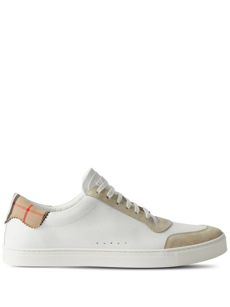 Burberry House Check-print leather sneakers - White von Burberry