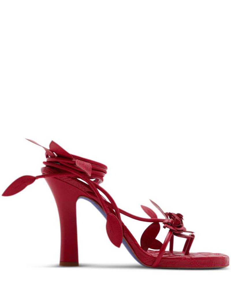 Burberry Ivy Flora 105mm leather sandals​ - Red von Burberry