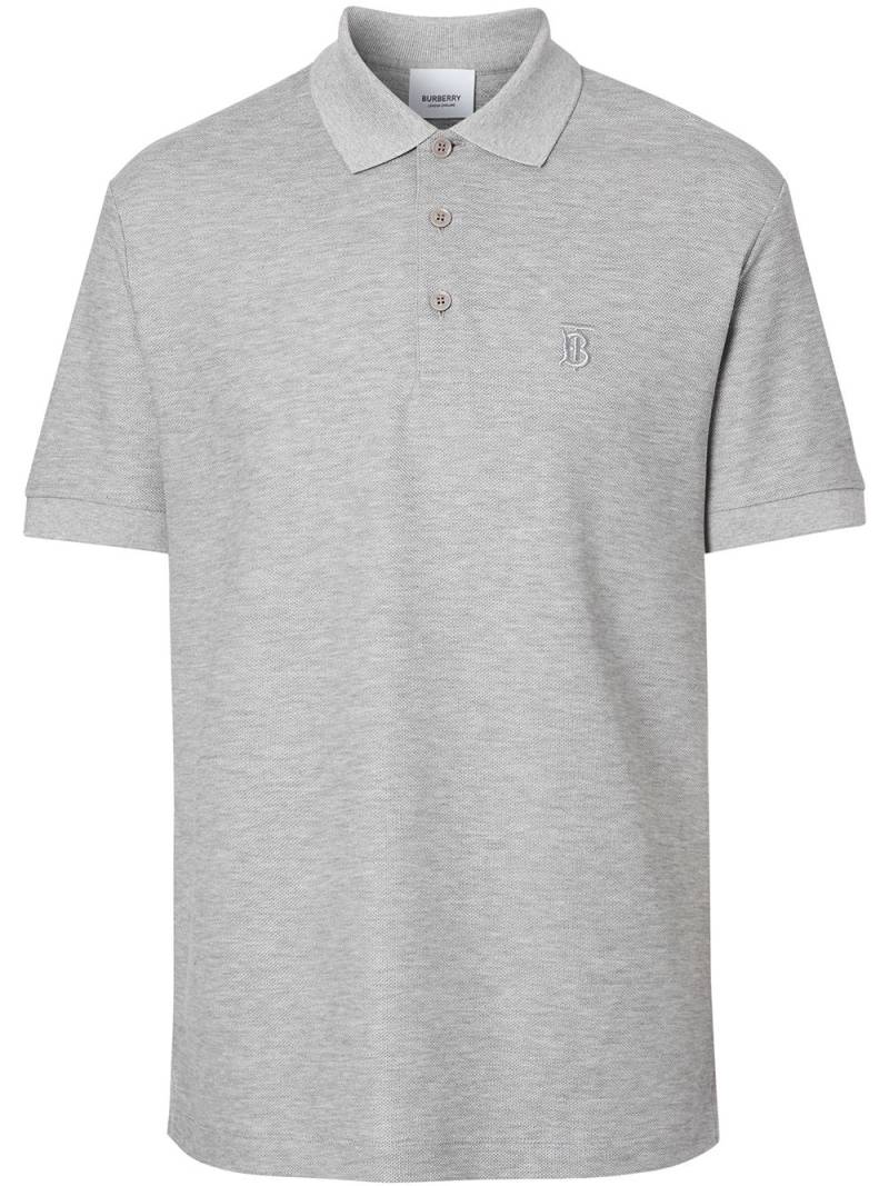 Burberry Monogram Motif Cotton Piqué Polo Shirt - Grey von Burberry