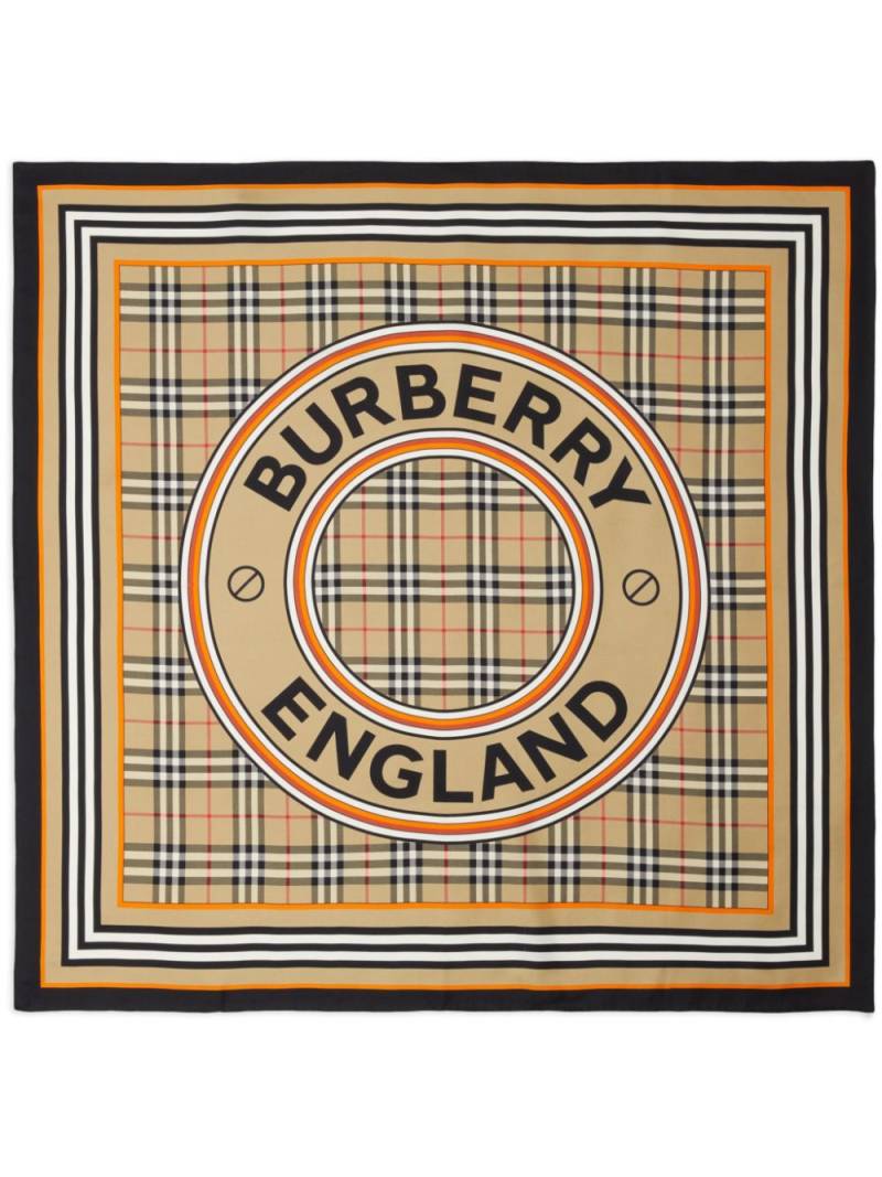 Burberry Montage Print square scarf - Neutrals von Burberry