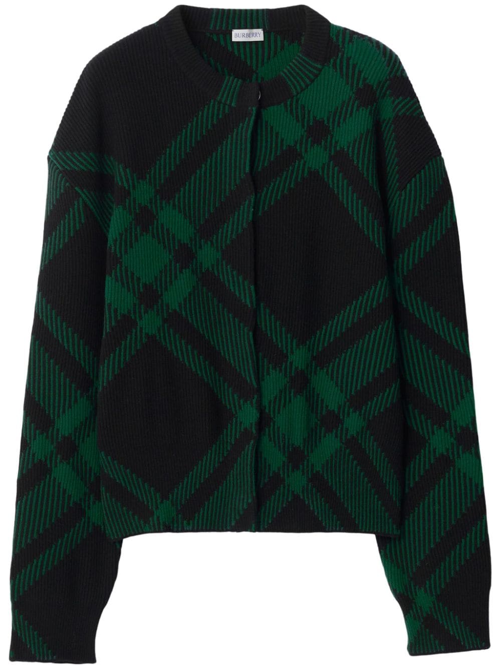 Burberry Nova Check wool-blend cardigan - Green von Burberry