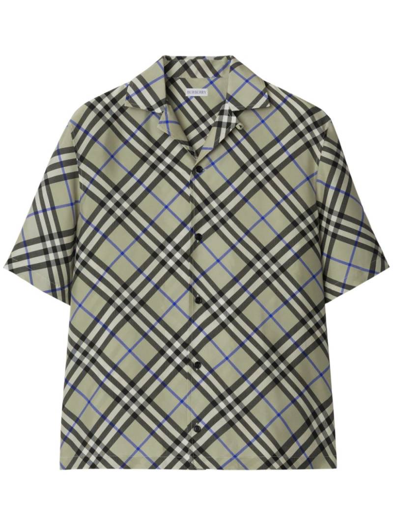 Burberry Nova check silk shirt - Green von Burberry