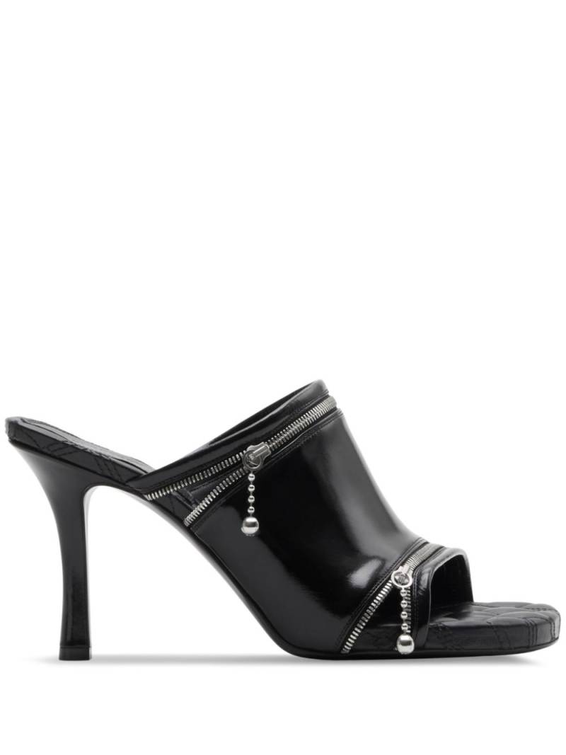 Burberry Peep 85mm leather mules - Black von Burberry