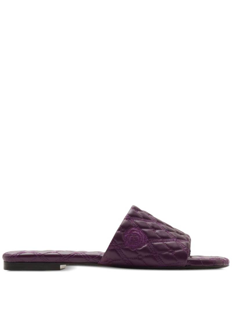 Burberry Quilt leather slides - Purple von Burberry