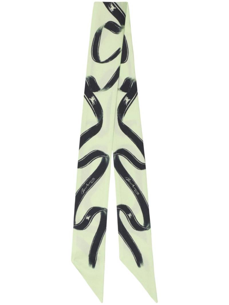 Burberry Ribbon silk scarf - Green von Burberry