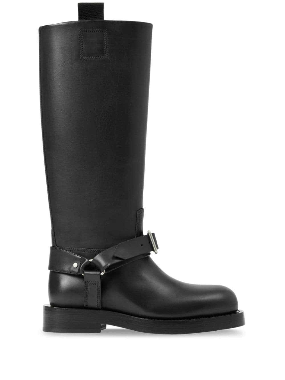 Burberry Saddle knee-high leather boots - Black von Burberry