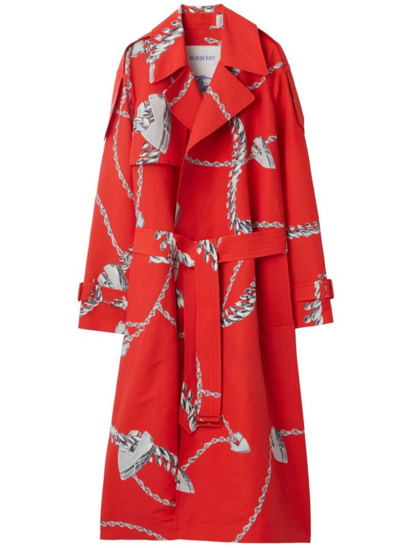 Burberry Shield Hardware taffeta trench coat - Red von Burberry