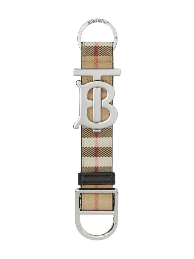 Burberry TB House Check key ring - Brown von Burberry