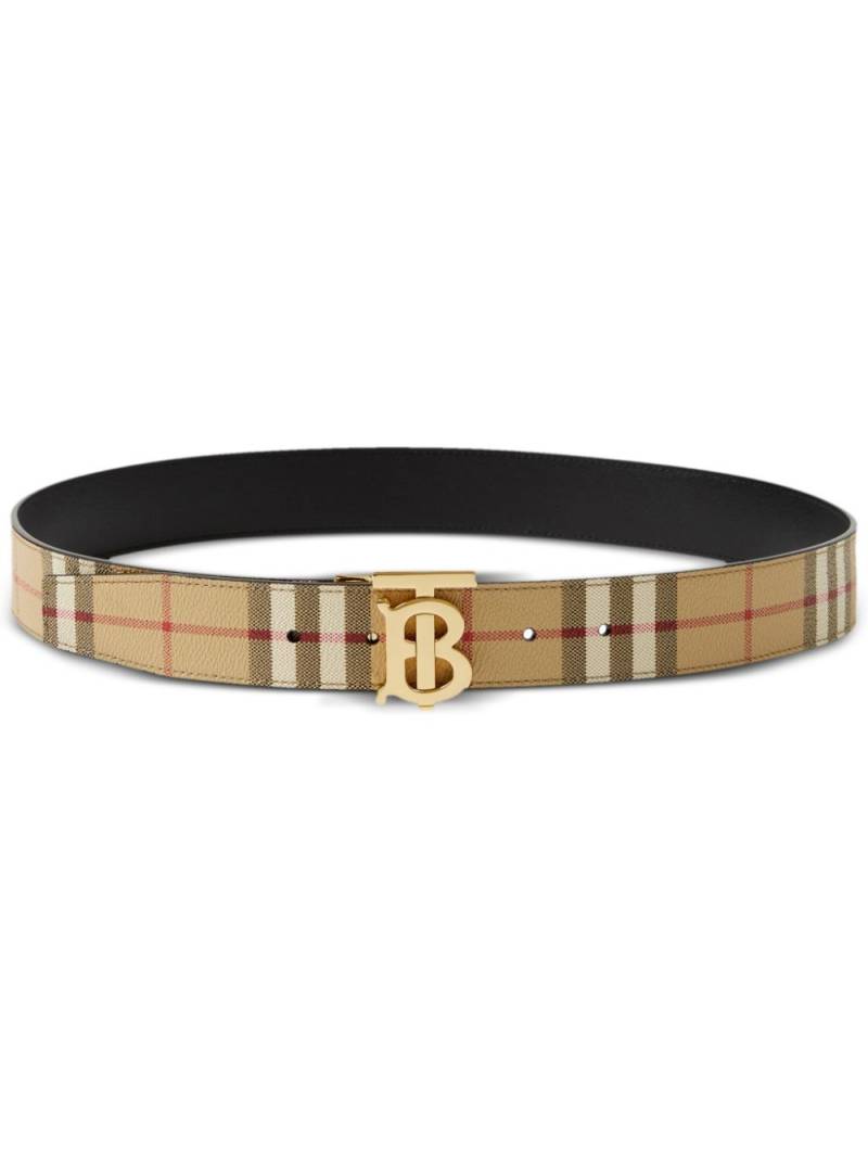 Burberry reversible check TB belt - Brown von Burberry